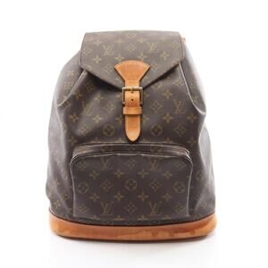 LOUIS VUITTON Authentic Brown Monogram Leather Backpack